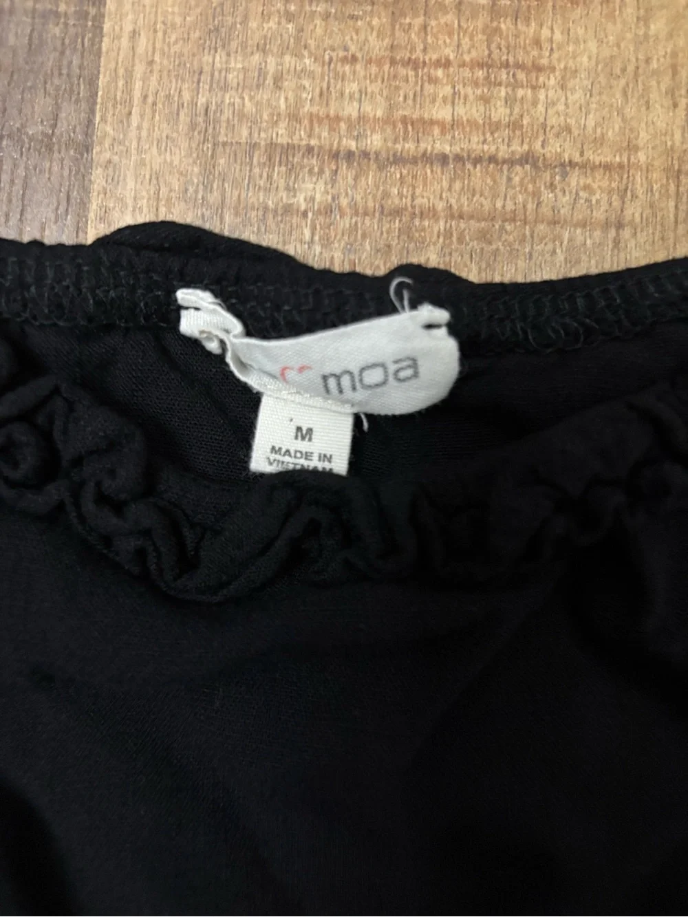 Moa Moa Black Ruffle baby doll cropped Tank Top - Women's size Medium - Picture 3 of 5